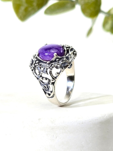 Серебряное кольцо ETERI с чароитом